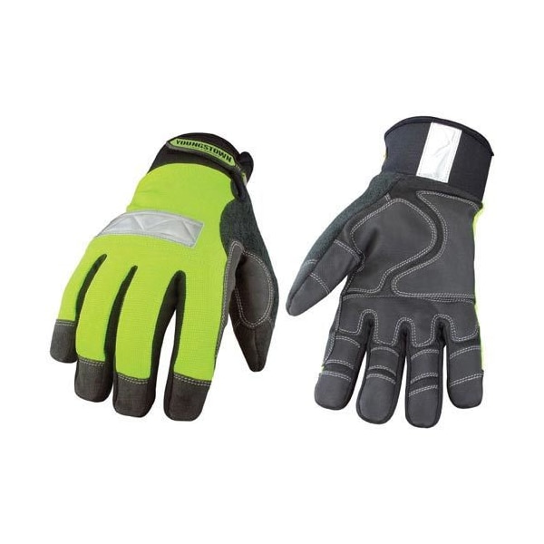 Youngstown Glove High Visibility Performance Gloves, Safety Lime, Winter, XX-Large, Lime/Black, PR 08-3710-10-XXL - main